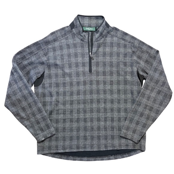 Bobby Jones Other - Bobby Jones Gray‎ Black Plaid 1/4 Zip Pullover Men's Size XL